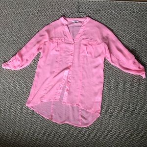 Pink button up shirt